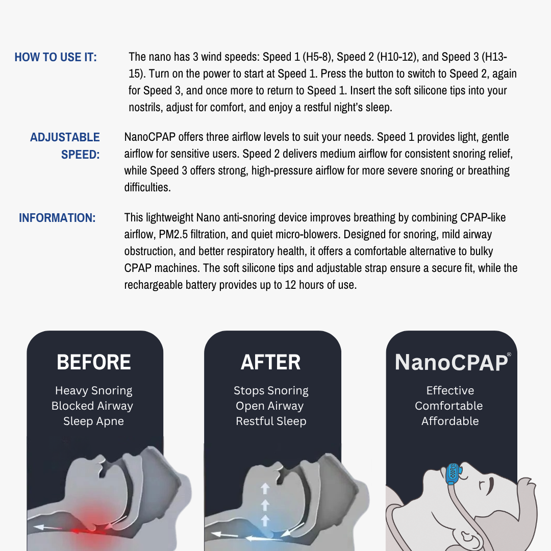 NanoCPAP Electric Anti-Snoring Device